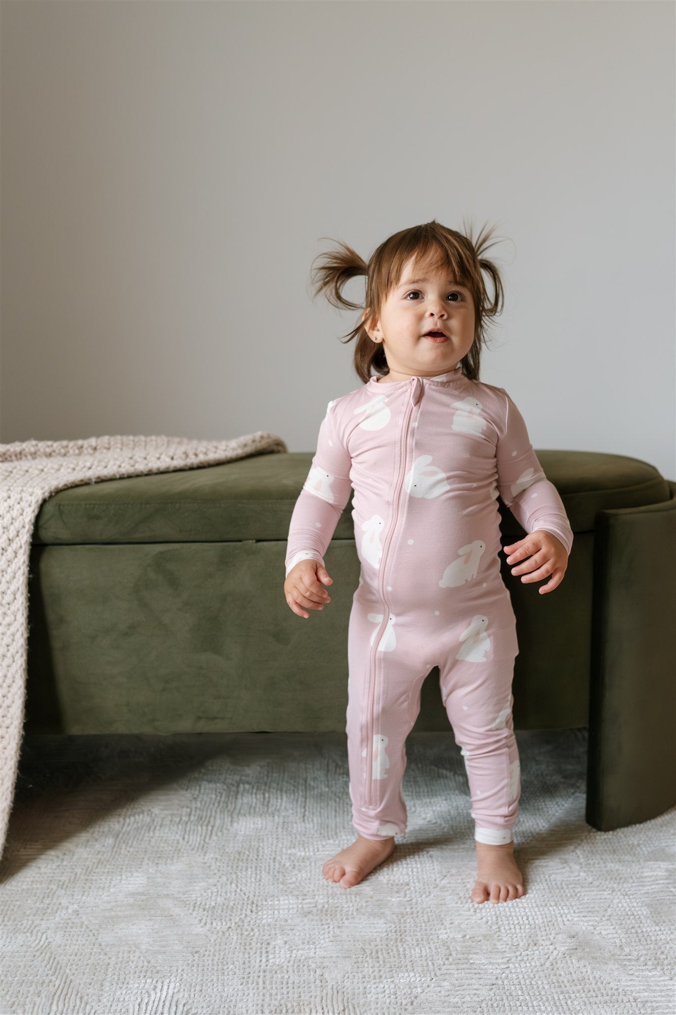 Footless Bamboo Baby Sleeper | Some-Bunny Loves You | ZippyJamz