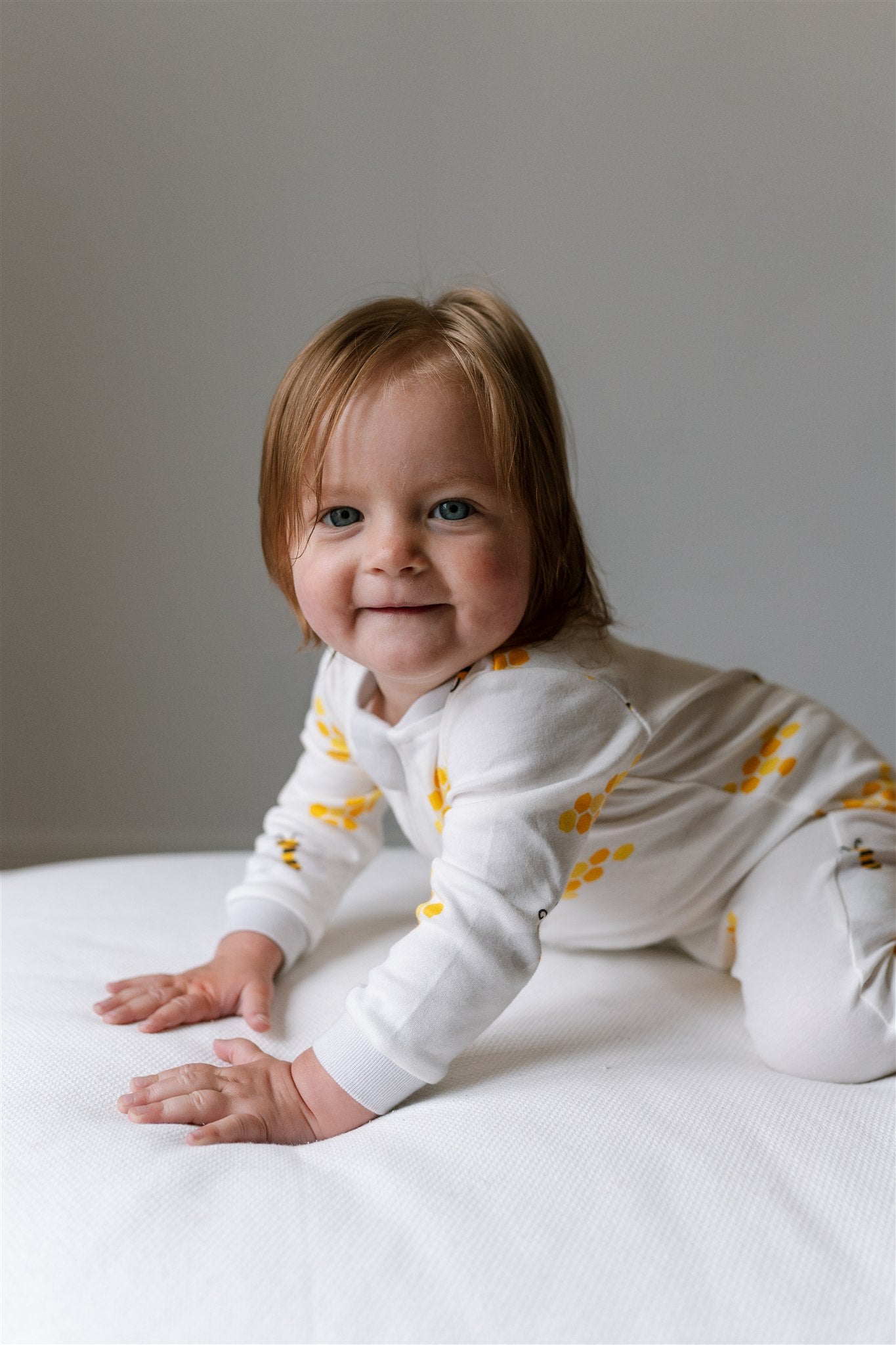 Bee Happy Organic Cotton Footed Baby Sleeper | ZippyJamz