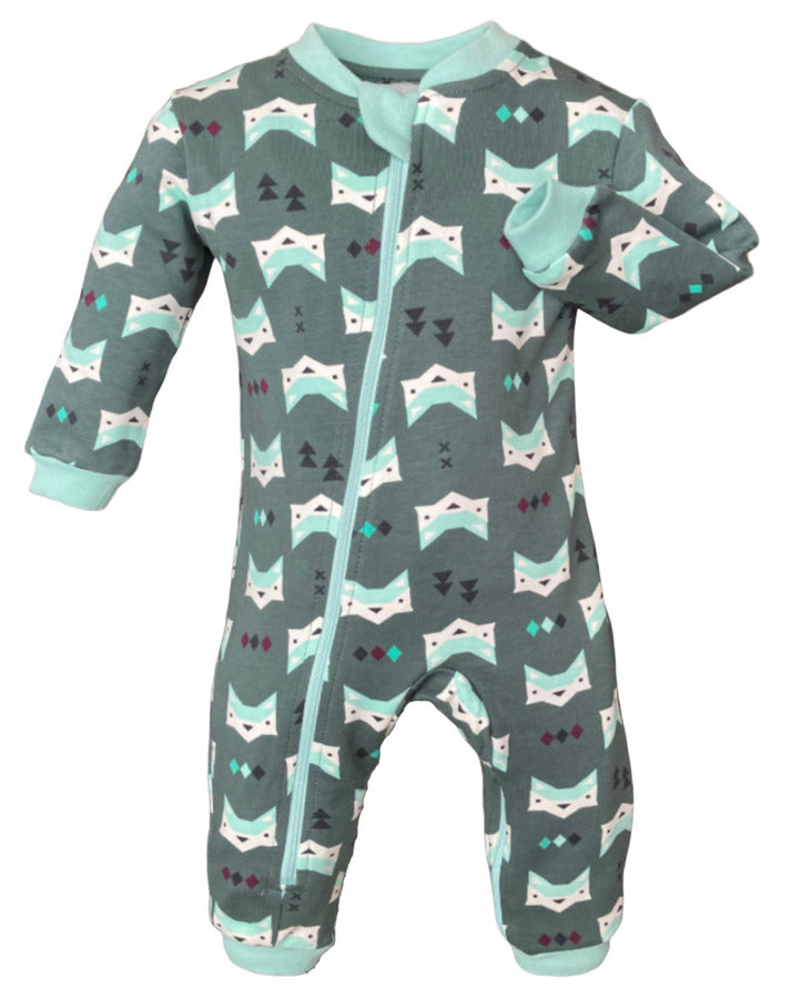 Quiet Fox - Green - Organic Cotton - Footless