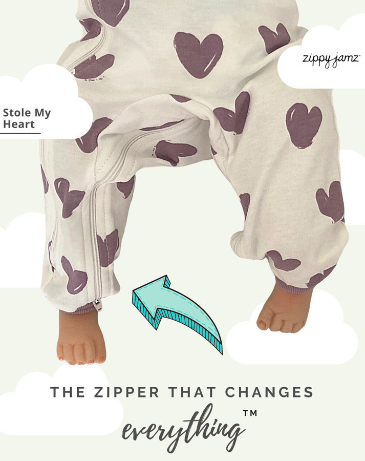 Stole My Heart - Organic Cotton - Footless – ZippyJamz